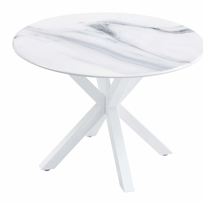 Round Mid-century Dining Table for 4-6 people With Pedestal Base