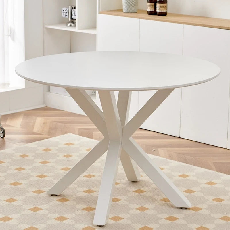 Round Mid-century Dining Table for 4-6 people With Pedestal Base