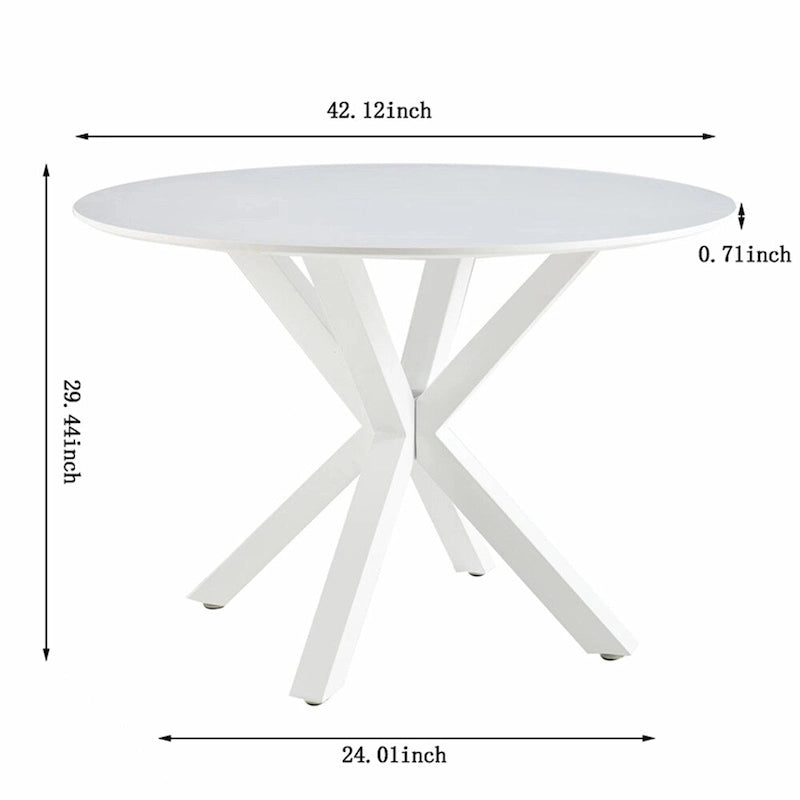 Round Mid-century Dining Table for 4-6 people With Pedestal Base
