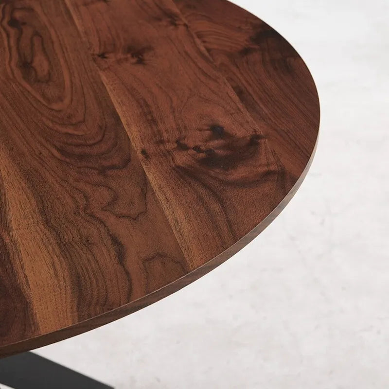 Round Mid-century Dining Table for 4-6 people With Pedestal Base