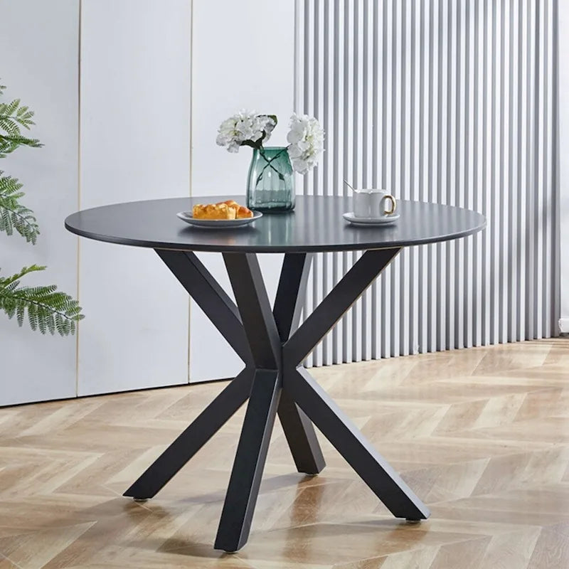 Round Mid-century Dining Table for 4-6 people With Pedestal Base