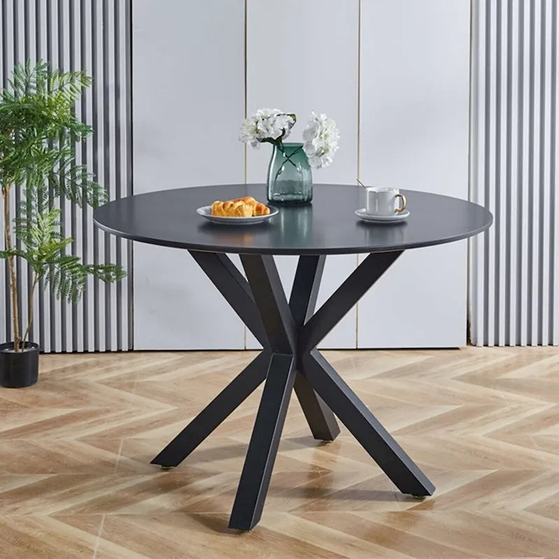 Round Mid-century Dining Table for 4-6 people With Pedestal Base