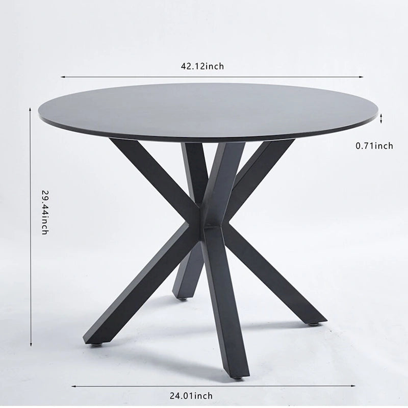 Round Mid-century Dining Table for 4-6 people With Pedestal Base