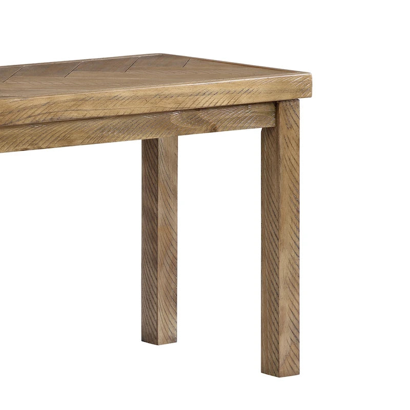 Panca da ingresso o sala da pranzo in legno con motivo chevron, lunghezza 44