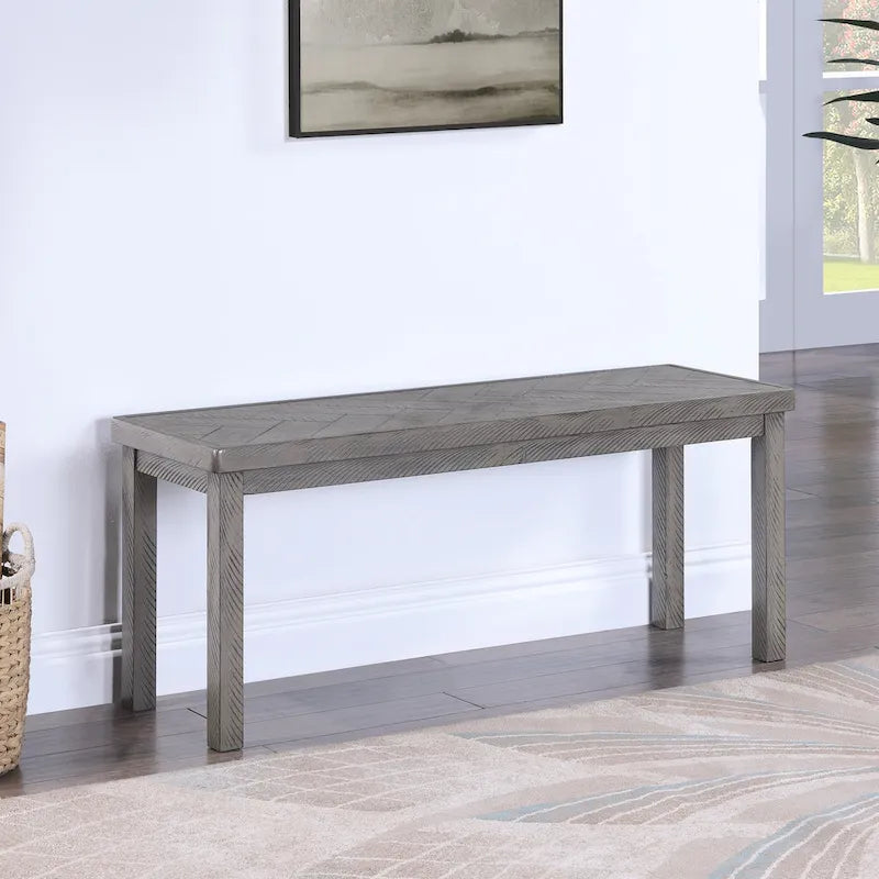 Panca da ingresso o sala da pranzo in legno con motivo chevron, lunghezza 44