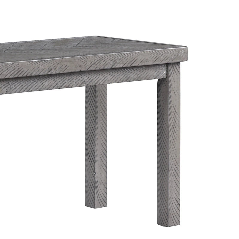 Panca da ingresso o sala da pranzo in legno con motivo chevron, lunghezza 44