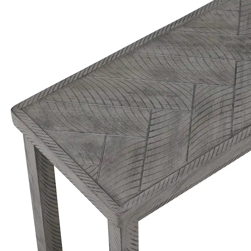 Panca da ingresso o sala da pranzo in legno con motivo chevron, lunghezza 44