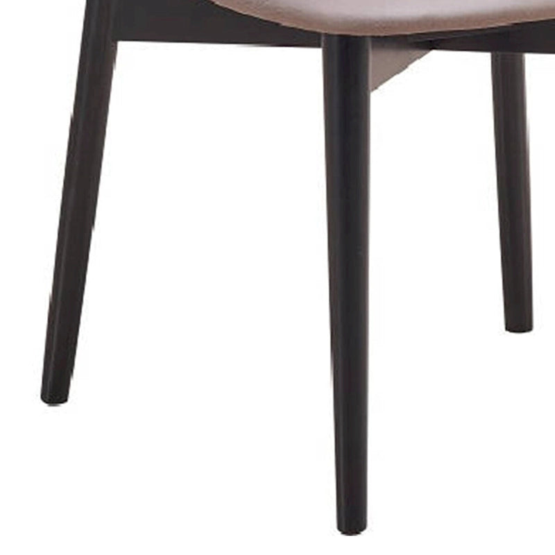 23-Zoll-Seitenstuhl für das Esszimmer, 2er-Set, gedrechselte Beine, grauer Stoff, schwarz