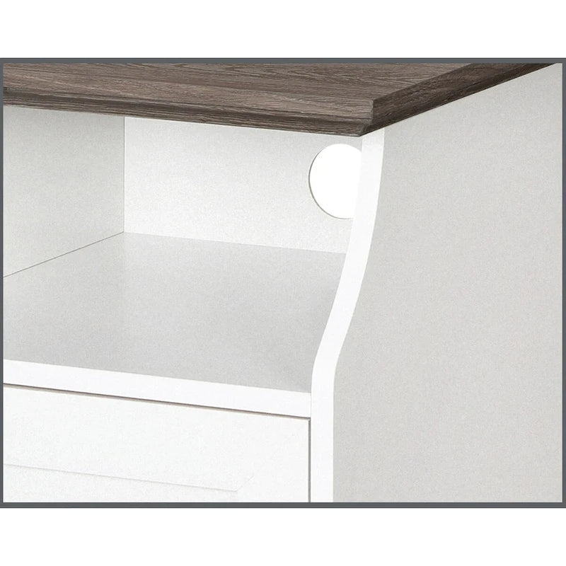 Finley White 2-Door Vertical Filing Cabinet with Hidden Storage