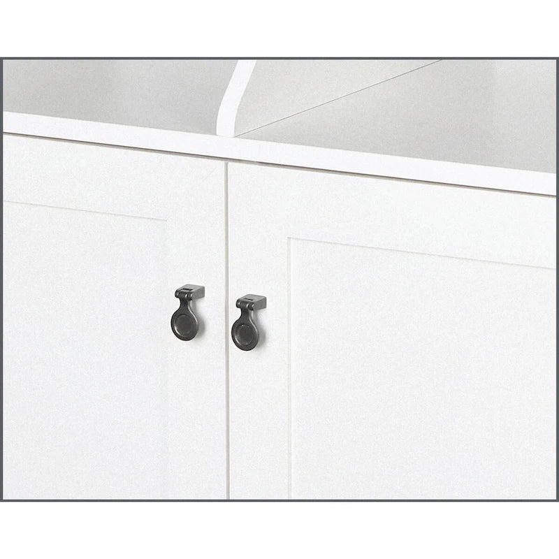 Finley White 2-Door Vertical Filing Cabinet with Hidden Storage